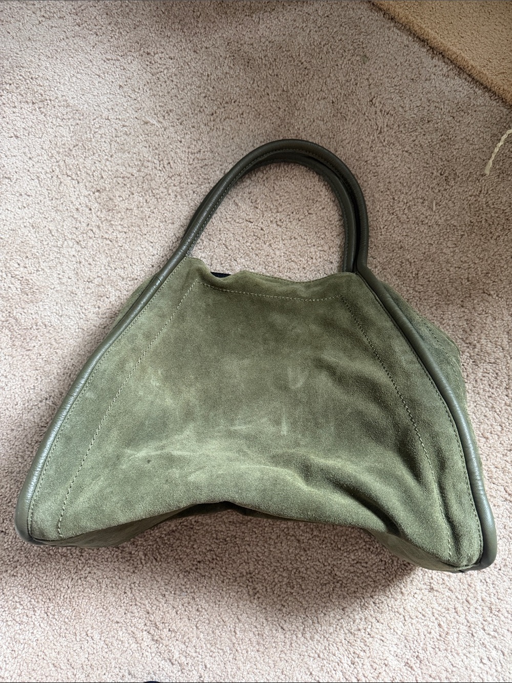 ASOS Olive Suede Top-Handle Tote Bag